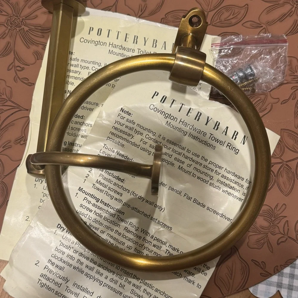 POTTERY BARN/ Covington Hardware Towel Ring or Toilet Paper Holder